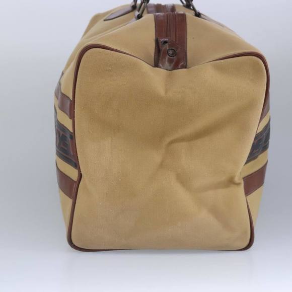 SAINT LAURENT Boston Bag Canvas Leather Brown Auth bs19295 - Picture 3 of 16